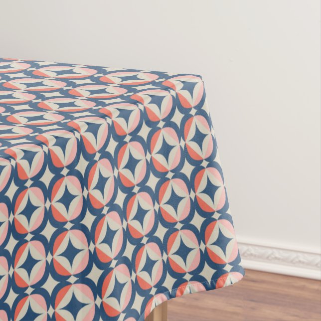 Mantel Modelo geométrico azul y coralino (In Situ)
