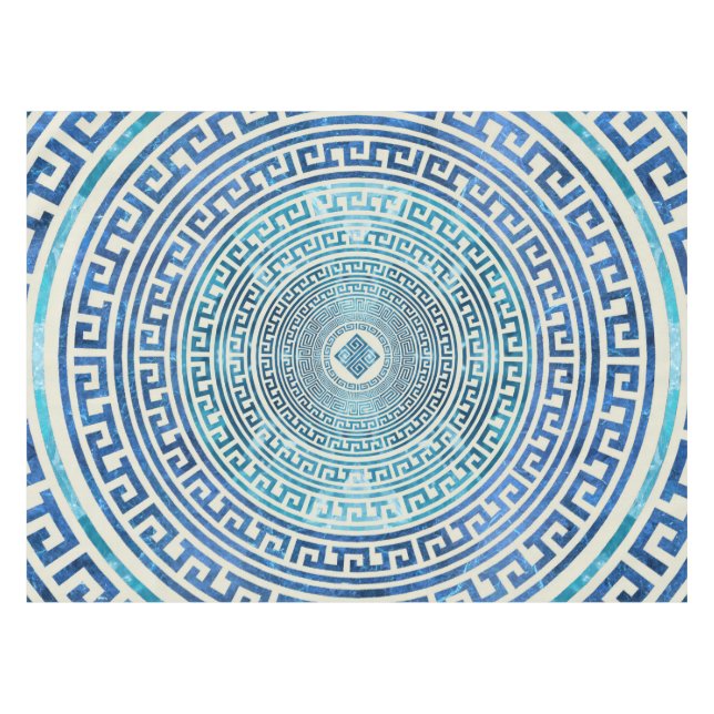 Mantel Modelo griego circular del meandro - llave griega (Frente (Horizontal))