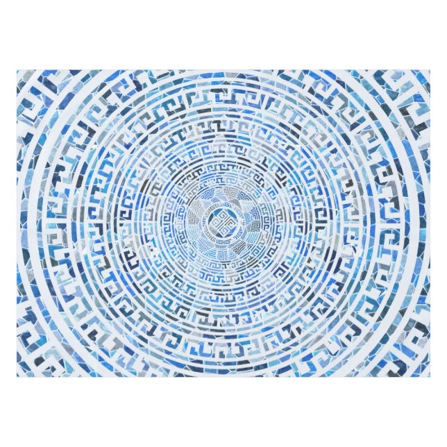 Mantel Modelo griego circular del meandro - Ornamen (Frente (Horizontal))