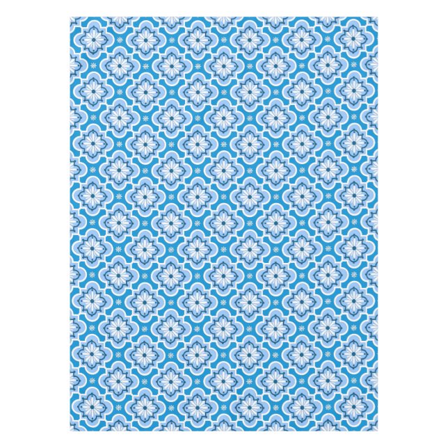 Mantel Modelo marroquí de la teja - azul y blanco (Anverso)