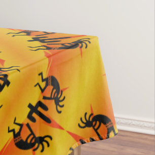 Mantel Modelo negro y amarillo de Kokopelli del sudoeste