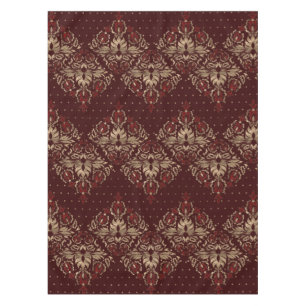 Mantel Modelo oriental persa de color rojo oscuro y oro
