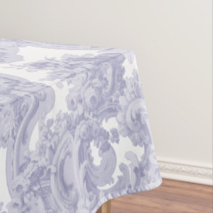 Mantel Modelo Rococo Luis XV Azul y Blanco