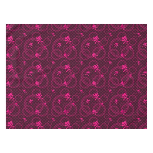 Mantel Modelo rosado de Emo con los círculos (Frente (Horizontal))