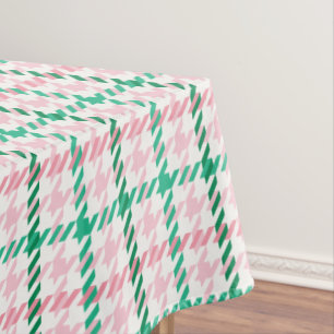 Mantel Modelo rosado y verde retro de la tela escocesa