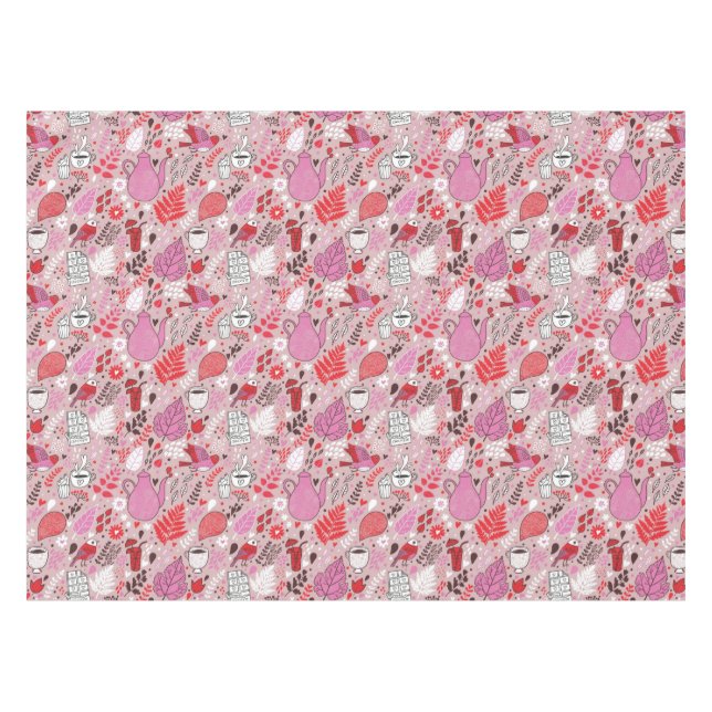 Mantel Modelo sabroso con los pájaros y las flores (Frente (Horizontal))