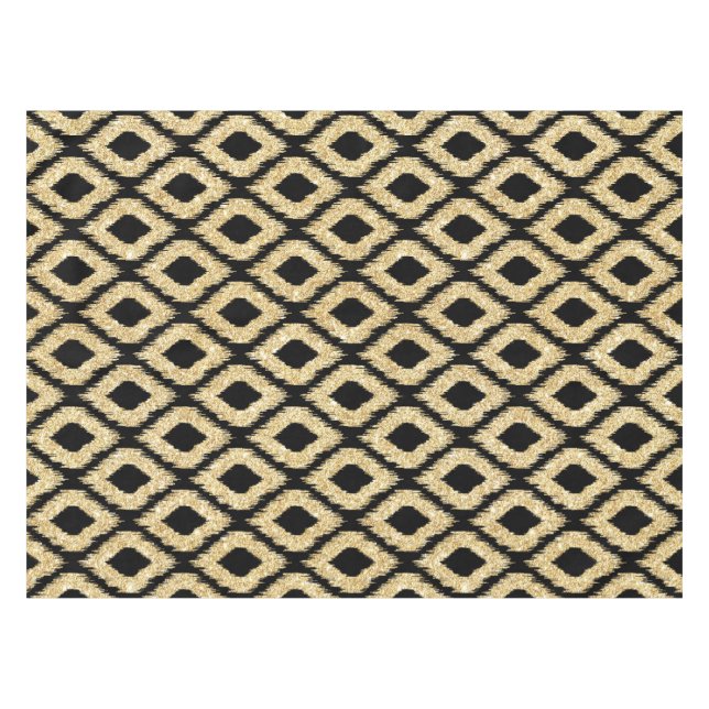 Mantel Modelo tribal del purpurina negro elegante del oro (Frente (Horizontal))