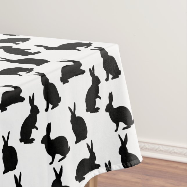Mantel Modern Black And White Rabbit Pattern Easter (In Situ)