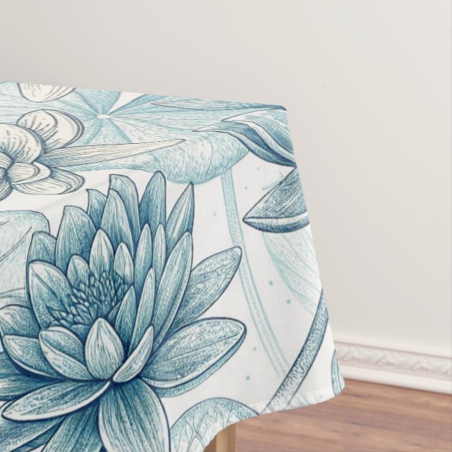 Mantel Modern Blue Water Lilies Monet Style (In Situ)