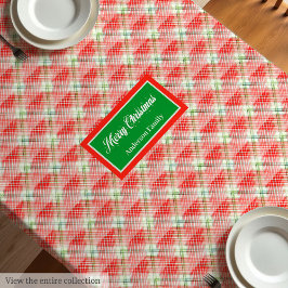 Mantel Modern Christmas Tablecloth Monogram Plaid Accent