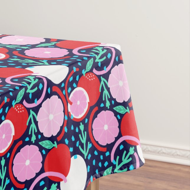 Mantel Modern Citrus Fruit Confetti Summer Midnight (In Situ)