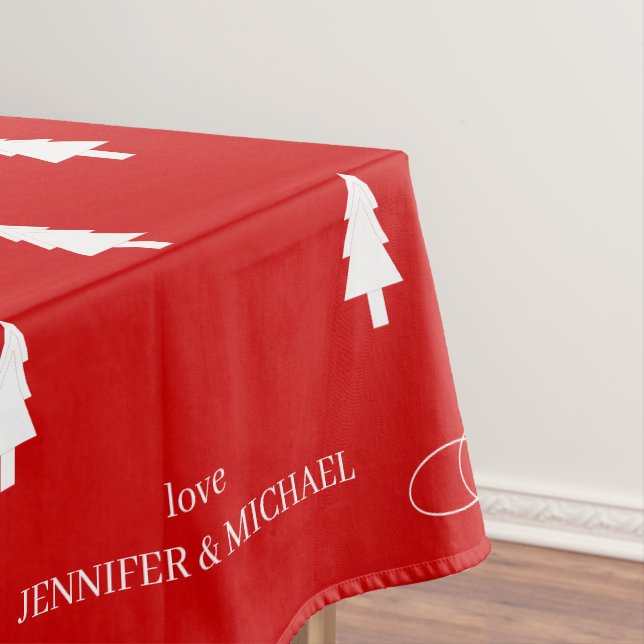 Mantel Modern elegant red pine tree Joy Christmas (In Situ)