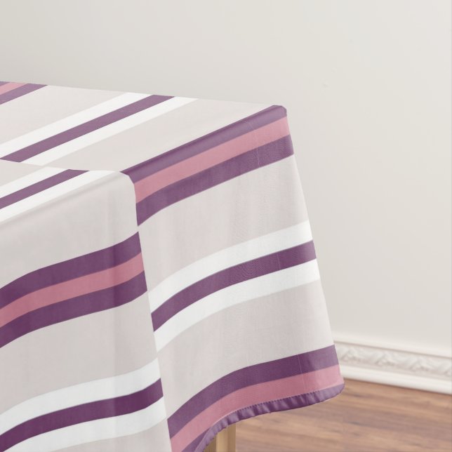 Mantel Modern Mauve and Plum Stripe (In Situ)