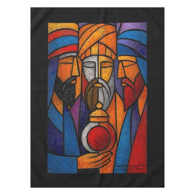 Mantel Modern Stained Glass Three Wise Men in English (Anverso)