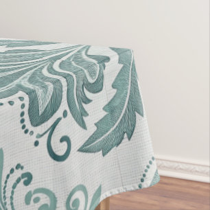 Mantel Modern Teal Nordic Damask
