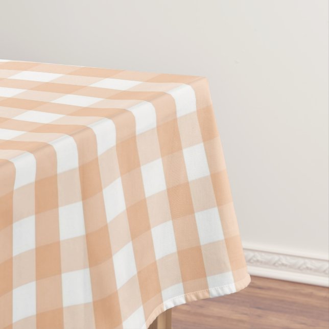 Mantel Modern Vintage Peach Gingham Pattern Spring Summer (In Situ)