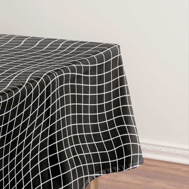 Mantel Modern Warped Grid | Minimalist Fluid Geometric (In Situ)
