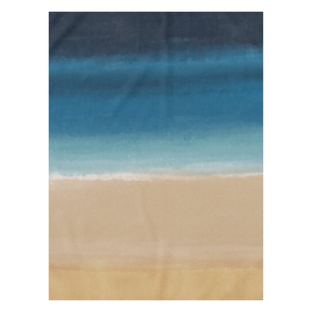 Mantel Moderna acuarela Gold Blue Beach (Anverso)