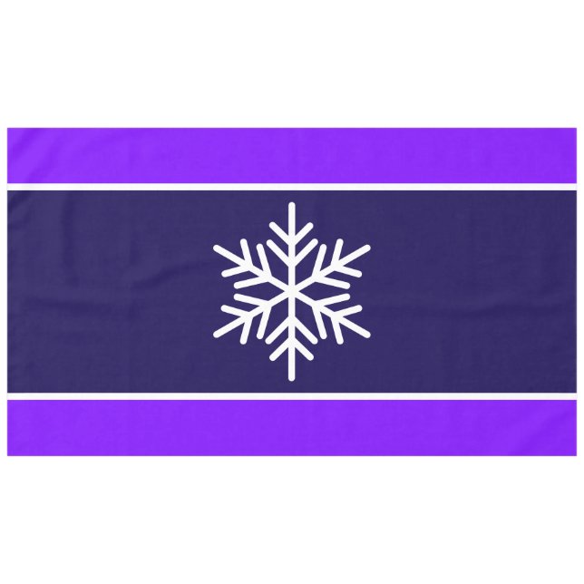 Mantel Moderna marina de copo de nieve blanca con franjas (Frente (Horizontal))