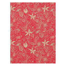 Mantel Moderno | Impresión floral | Beige en rojo