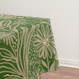 Mantel Moderno | Impresión floral | Beige en verde