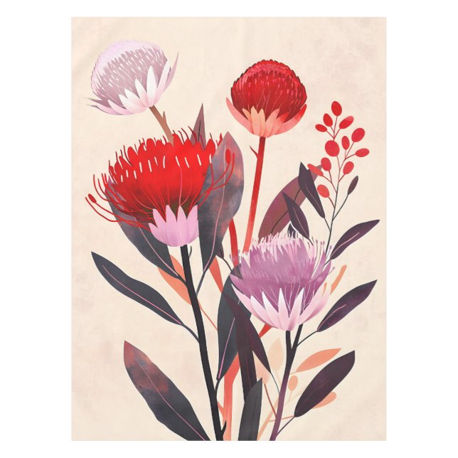 Mantel Moderno Minimalista Boho Floral Botánico (Anverso)