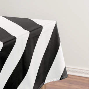 Mantel Moderno patrón de rayas blancas negras Moda decora