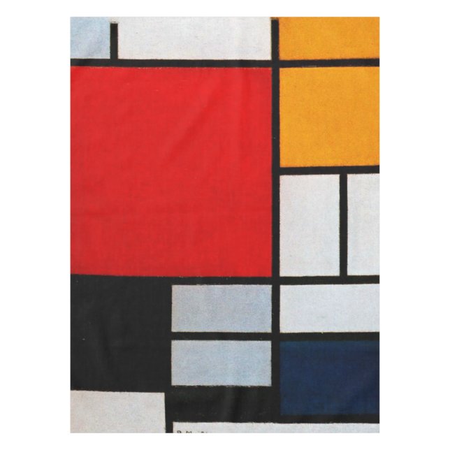 Mantel Mondrian - Composición con el plano rojo grande (Anverso)