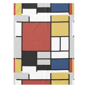 Mantel Mondrian Pintura de Plano Rojo Amarillo Azul Gris