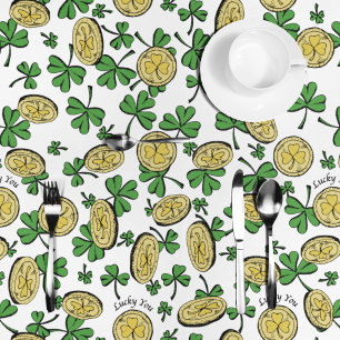 Mantel Monedas afortunadas y Día Verde del Shamrock St Pa