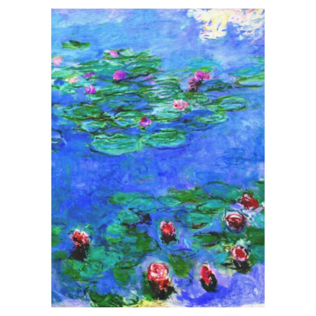 Mantel Monet - Lilies de agua (rojo) (Anverso)