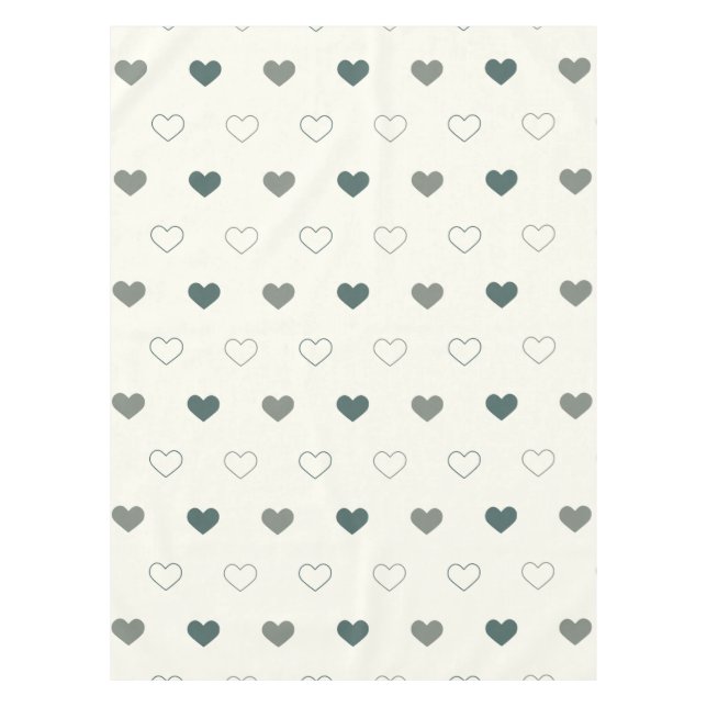 Mantel Mono de corazón simple y lindo patrón crema verde (Anverso)