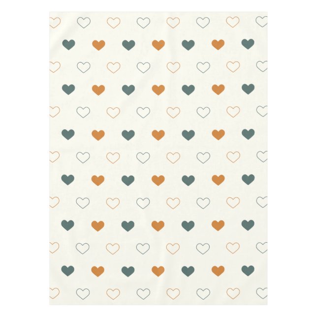 Mantel Mono Patrón de Corazón Simple y Lindo Naranja Crem (Anverso)