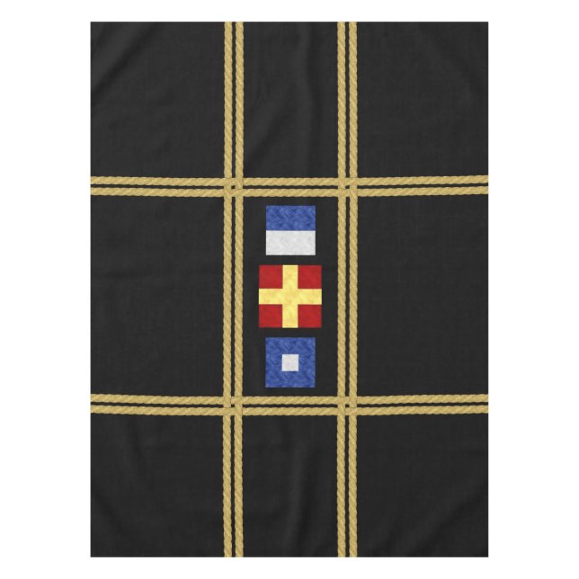 Mantel Monograma de bandera de señal marítima acuática ná (Anverso)