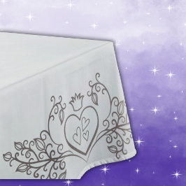 Mantel Monograma elegante madre de perla gris Boda