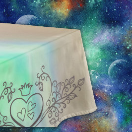 Mantel Monograma Elegante Madre de Perla Verde Boda LRG