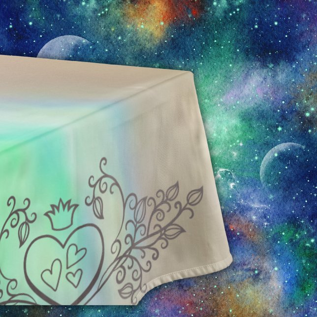 Mantel Monograma Elegante Madre de Perla Verde Boda LRG (Subido por el creador)