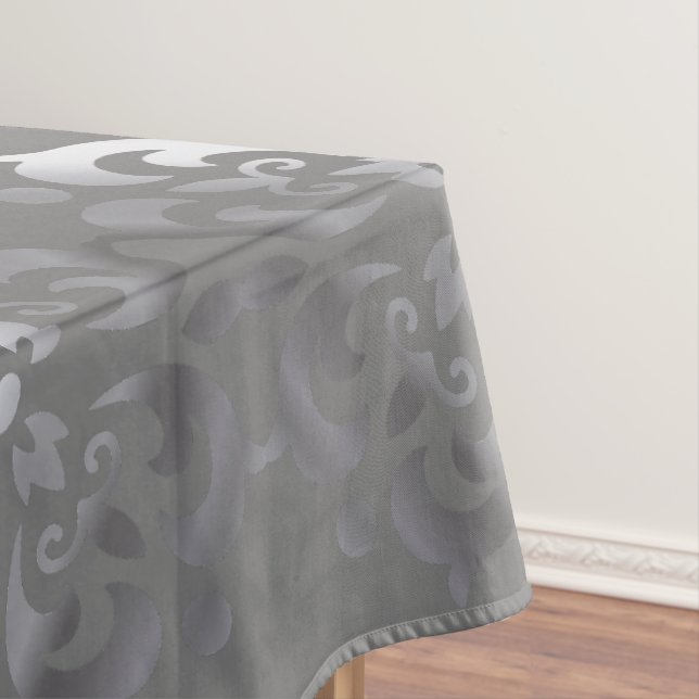 Mantel Monograma grisáceo y plateado tranquilo | (In Situ)