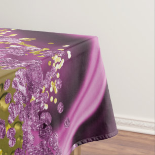 Mantel Monograma morado, dorado y ocmbre blanco   Océano