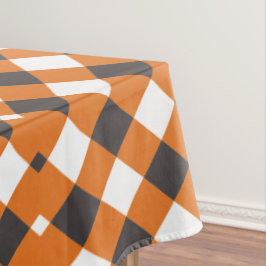 Mantel Monograma Naranja White Plaid Gingham