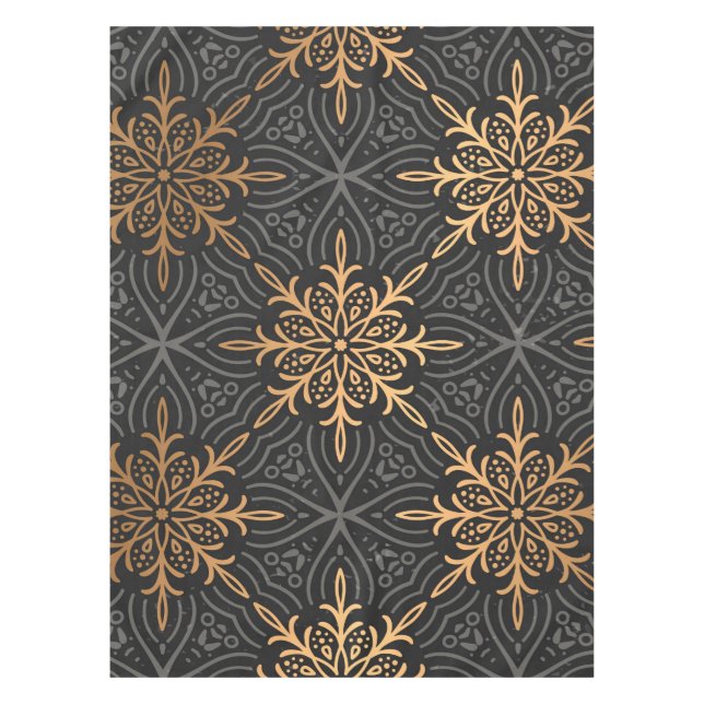 Mantel Monograma Patrón de oro Mandala de lujo (Anverso)