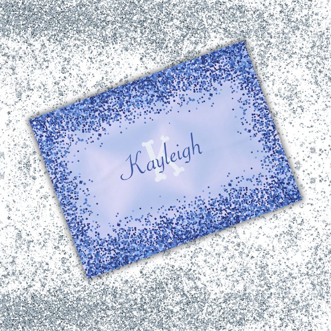 Mantel Monograma simple cepillado azul Metalizado y Purpu (Subido por el creador)