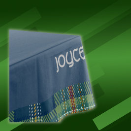 Mantel Monograma Tartán azul y verde inmaduro |