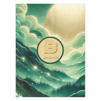 Mantel Monogramado del Purpurina Gradient Emerald Kelly G