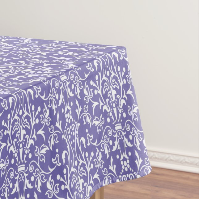 Mantel Morado de Damasco y blanco (In Situ)