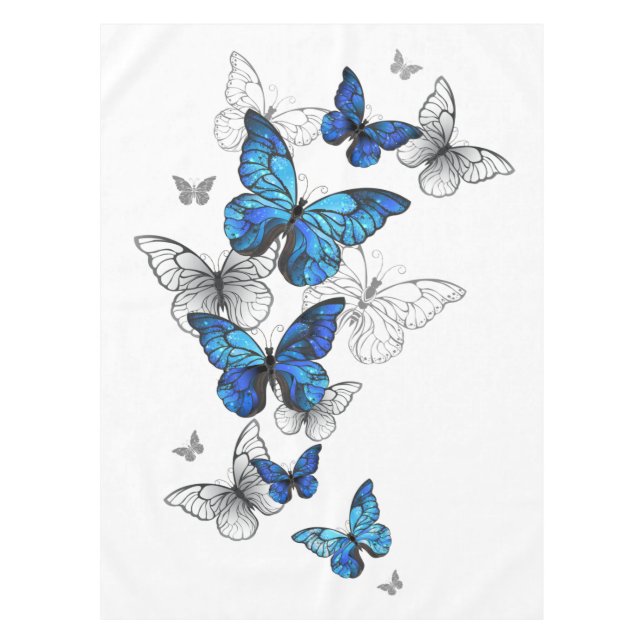 Mantel Morfo de las mariposas voladoras azules (Anverso)