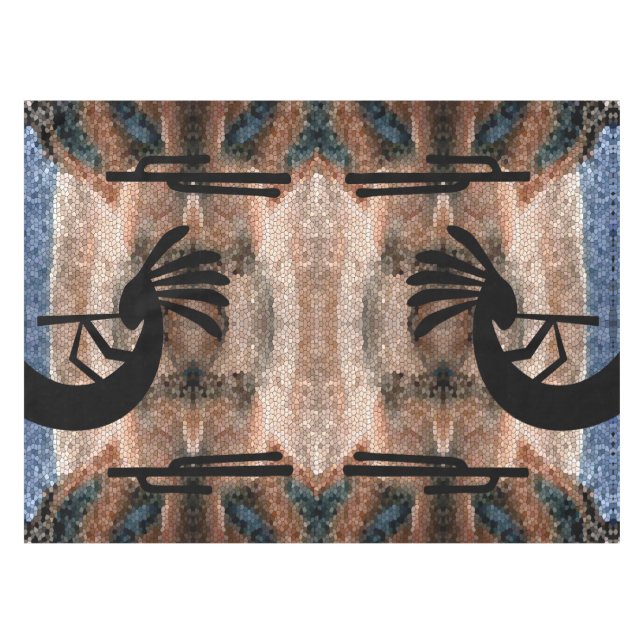 Mantel Mosaico del desierto del suroeste de Kokopelli (Frente (Horizontal))
