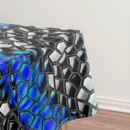 Mantel Mosaico hexagonal o pescadilla negro a azul real