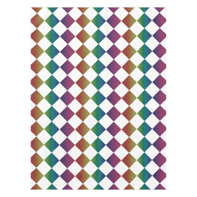 Mantel Multicolor Diamante Arlequín Multicolor Cuadros  (Anverso)