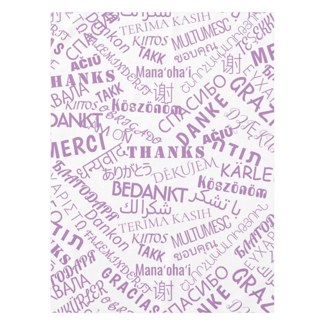 Mantel Multilingual International Gracias Textos Tableclo (Anverso)